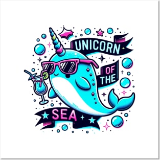 Funny Narwhal Unicorn of the Seas Posters and Art